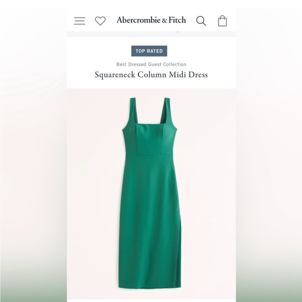 Abercrombie & Fitch Green Sleeveless Sheath Midi Dress